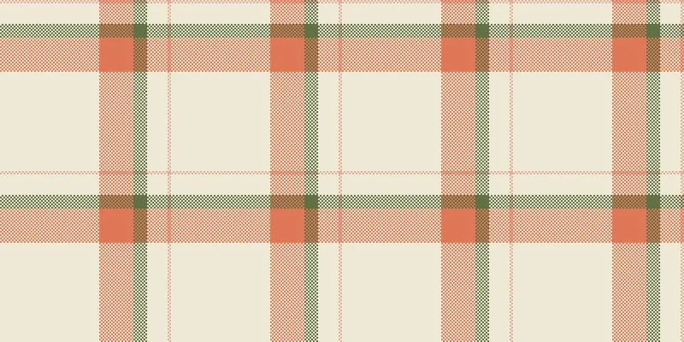A seamless vector tartan plaid pattern featuring soft coral and moss green in Stockillustratie