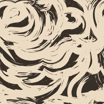 Seamless vector texture of beige color from strokes and lines. Brush texture. Stock Illustration