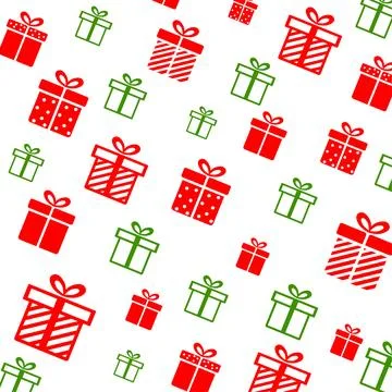 Seamless vector texture. Flat red birthday card. Flat vector design. Christmas Stock Illustration