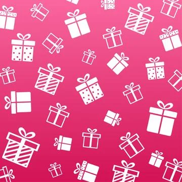 Seamless vector texture. Flat red birthday card. Flat vector design. Christmas Stock Illustration