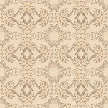 Seamless vector texture of floral and abstract round shaped Stock Illustration