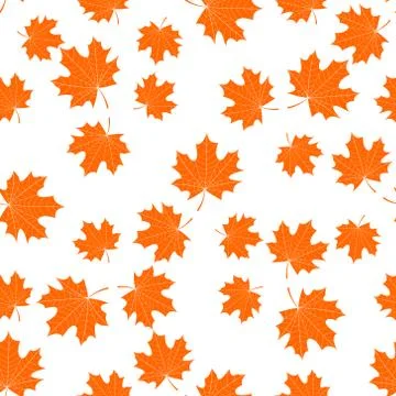 Seamless vector texture with maple leaves Stock Illustration