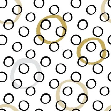 Seamless vector texture pattern with hand drawn circles and dots Stock Illustration