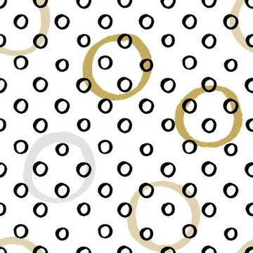Seamless vector texture pattern with hand drawn circles and dots Illustrazione stock