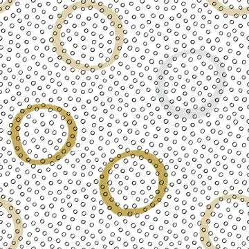 Seamless vector texture pattern with hand drawn circles and dots Stock Illustration