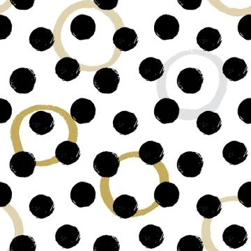 Seamless vector texture pattern with hand drawn circles and dots Stock Illustration