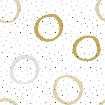 Seamless vector texture pattern with hand drawn circles and dots Illustrazione stock