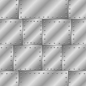 Seamless vector texture with riveted metal sheets. You can create the wallpaper Stock Illustration