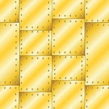 Seamless vector texture with riveted metal sheets. Stock Illustration