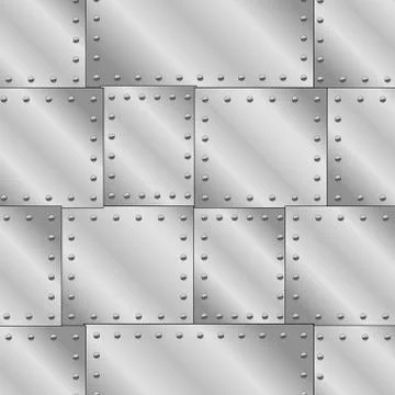 Seamless vector texture with riveted metal sheets. You can create the wallpaper Stock Illustration