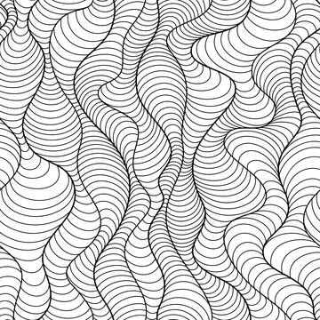 Seamless vector texture of smooth vertical lines in the form of waves painted Illustrazione stock