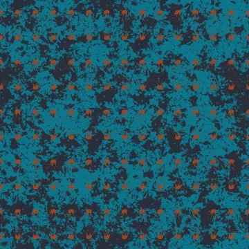 Seamless vector textured abstract pattern in teal blue and red Stock Illustration