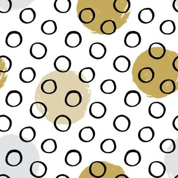 Seamless vector textured hand drawn polka dot pattern. イラスト素材