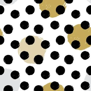 Seamless vector textured hand drawn polka dot pattern. Illustrazione stock