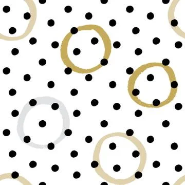 Seamless vector textured hand drawn polka dot pattern. イラスト素材