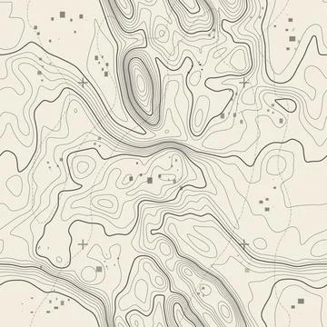 Seamless vector topographic map background. Line topography map seamless pattern Stock Illustration