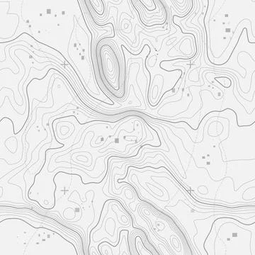 Seamless vector topographic map background. Line topography map seamless pattern Illustrazione stock