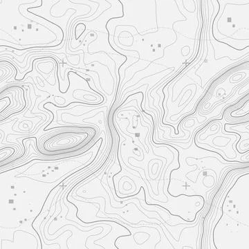 Seamless vector topographic map background. Line topography map seamless pattern Illustrazione stock