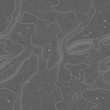 Seamless vector topographic map background. Line topography map seamless pattern Illustrazione stock