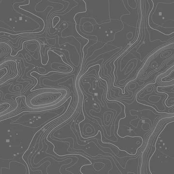 Seamless vector topographic map background. Line topography map seamless pattern Stock Illustration