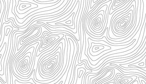 Seamless vector topographic map background white on dark. Line topography map Stock Illustration
