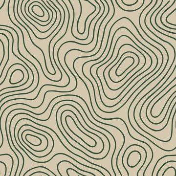 Seamless Vector Topographic Map Pattern, Ecology Nature Design Illustrazione stock