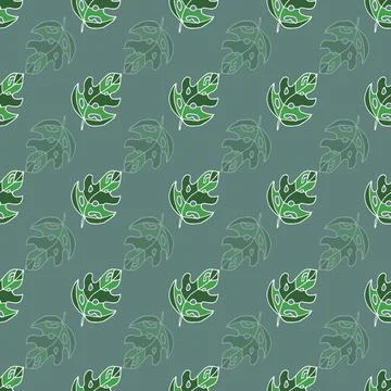 Seamless vector tropical leaf pattern design background Stock Illustration