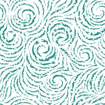 Seamless vector turquoise pattern of broken lines in the form of circles and  Stock Illustration