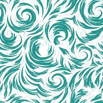 Seamless vector turquoise pattern of smooth lines in the form of circles and 스톡 일러스트