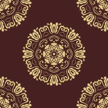 Seamless Vector Wallpaper in the Style of Baroque Illustrazione stock