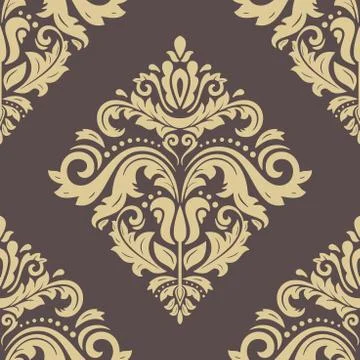 Seamless Vector Wallpaper in the Style of Baroque Stock Illustration