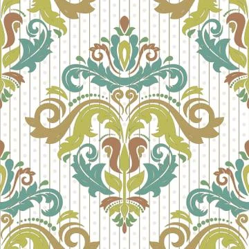 Seamless Vector Wallpaper in the Style of Baroque Illustrazione stock