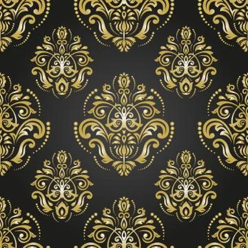 Seamless Vector Wallpaper in the Style of Baroque Stock Illustration