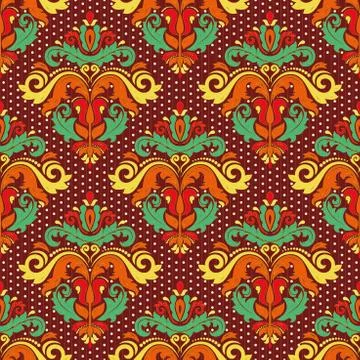 Seamless Vector Wallpaper in the Style of Baroque Stock Illustration