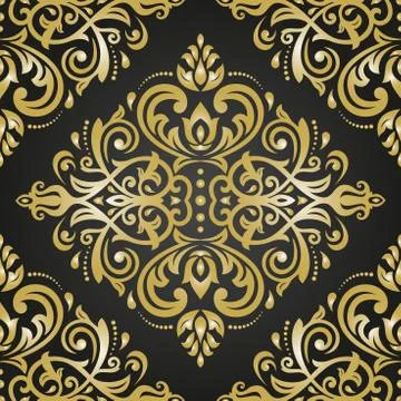 Seamless Vector Wallpaper in the Style of Baroque Stock Illustration