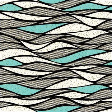 Seamless vector wave pattern for textile and decoration Stock Illustration