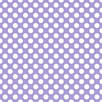 Seamless vector white polka dots pattern on violet background Stock Illustration