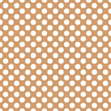 Seamless vector white polka dots pattern on brown background 스톡 일러스트