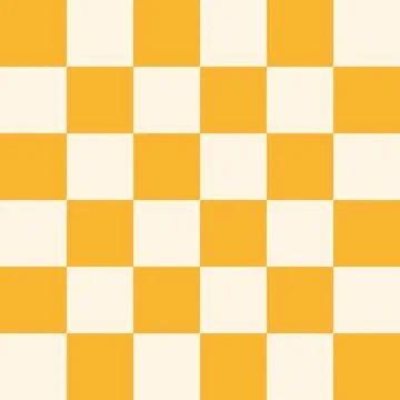 Seamless vector yellow and cream white checkerboard, chessboard pattern, great Stock Illustration