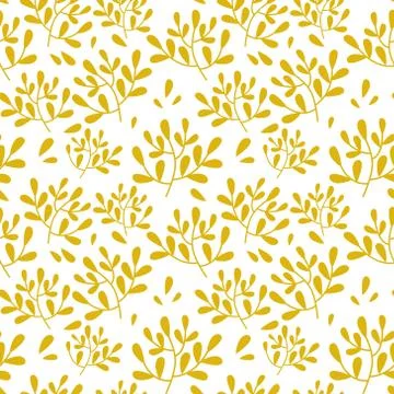 Seamless vector yellow leaves pattern on white Illustrazione stock