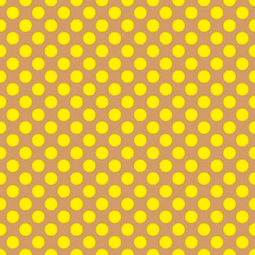 Seamless vector yellow polka dots pattern on brown background Stock Illustration