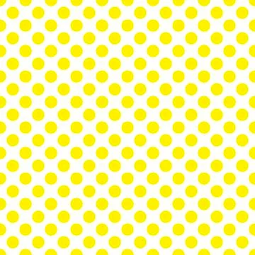 Seamless vector yellow polka dots pattern on white background Stock Illustration