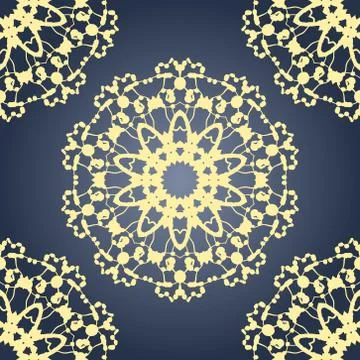 Seamless vector Yoga pattern. Vintage decorative elements. Hand drawn retro Illustrazione stock