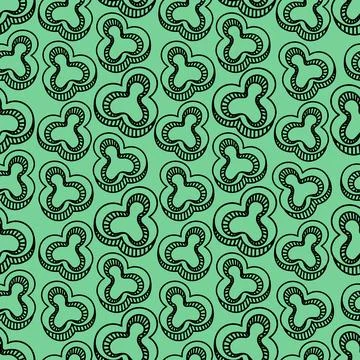 Seamless vegetable pattern of cut sweet peppers in doodle style Stock Illustration