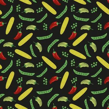 Seamless vegetable pattern Stock Illustration