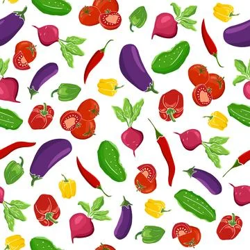 Seamless vegetable pattern Stock Illustration