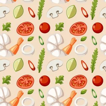 Seamless Vegetable Pattern Illustration Illustrazione stock