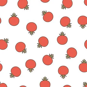 Seamless vegetable pattern with whole tomatoes Stock Illustration