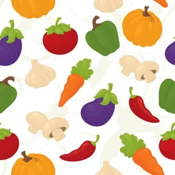 Seamless vegetable wallpaper. Stock Illustration