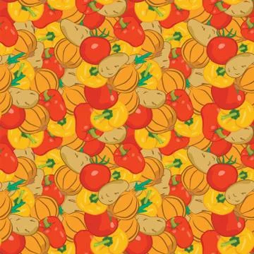 Seamless vegetables pattern Stock Illustration